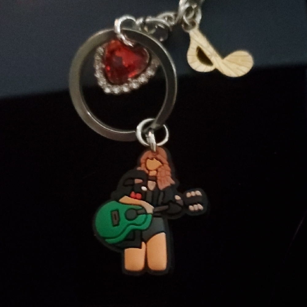 Swifty Keychain with Green And Pink Accents